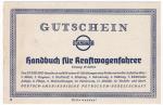 Gutschein Standard Handbuch Kraftwagenfahrer deutsch-amerikanische Petroleumgesellschaft