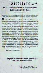 Zirkular -: Circulare der k. k. Landesre Zirkular -: Circulare der k. k. Landesre