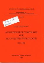 Ausgewählte Vorträge zur slawischen Philologie 1981-1986