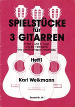 Spielstücke Band 1 für 3 Gitarren in der 1. und 2. Lage Spielpartitur