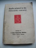 versch.: Books printed in the fifteenth 