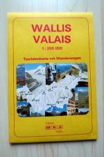 Wallis. Touristenkarte mit Wanderwegen.1:200 000.