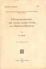 Filtrationsversuche mit einem neuen Gerät zur Bakterienfiltration