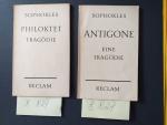 4 x Reclambändchen : " Antigone "  Eine Tragödie + " Philloktet "  Eine Tragödie + " Der Kreidekreis " Ein Spiel nach dem Altchinesischen + " Dame Kobold " Lustspiel.