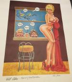 Original Lithographie PLAYBOY Erotik PEEP - signiert und nummeriert No. 142/500. Limited Edition