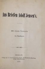 Adolf Jensen: Aus Briefen Adolf Jensen`s