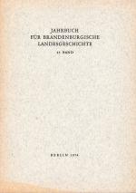 Jahrbuch für Brandenburgische Landesgeschichte - Band 25/1974