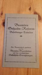 Beamten-Gehalts-Reform Besoldungs-Tabellen 1928