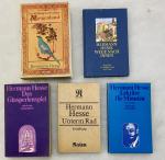 5 Bücher von Hermann Hesse: 1. DAS GLASPERLENSPIEL Versuch einer Lebensbeschreibung des Magister Ludi Josef Knecht samt Knechts hinterlassenen Schriften 2. LEKTÜRE FÜR MINUTEN Neue Folge 3. UNTERM RAD Erzählung 4. WEGE NACH INNEN 5. ERZÄHLUNGEN AUS DEM MO