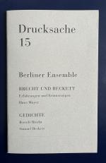 Drucksache 15: Brecht und Beckett - Matinee in Dresden