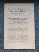 Hermann Grote: Aus der ornithologischen 