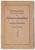 Wissenschaftliche Betrachtungen über Hämorrhoiden und ärztliche Ratschläge