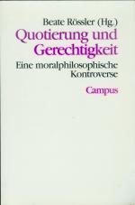 Quotierung und Gerechtigkeit - Eine moralphilosophische Kontroverse