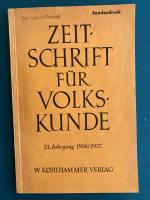 Zeitschrift für Volkskunde. Sonderdruck 53. Jahrgang. 1956/57