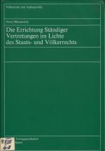 Dieter Blumenwitz: Die Errichtung ständi Dieter Blumenwitz: Die Errichtung ständi