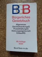 Bürgerliches Gesetzbuch BGB, 85. Auflage - mit Allgemeinem Gleichbehandlungsgesetz, Produkthaftungsgesetz, Unterlassungsklagengesetz, Wohnungseigentumsgesetz, Beurkundungsgesetz und Erbbaurechtsgesetz