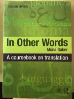 In other words. A coursebook on translation