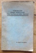 Krumbach Josef H.: Vorfragen einer Sozio Krumbach Josef H.: Vorfragen einer Sozio