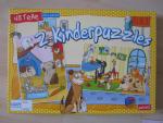 2 Kinderpuzzle Hunde / Katzen gezeichnet