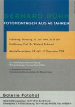 Einladungskarte: Gerhard Rühm - Fotomontagen aus 40 Jahren / Ausstellung 23.07. - 07.09.1996 Galerie Fotohof in Salzburg