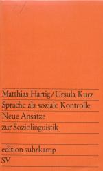 Hartig, Matthias / Kurz, Ursula: Sprache