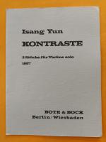 Isang Yun: Kontraste. 2 Stücke für Violi
