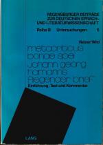 Metacriticus bonae spei» - Johann Georg Hamanns «Fliegender Brief» - Einführung, Text und Kommentar