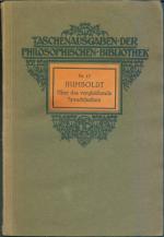 Über das vergleichende Sprachstudium in Beziehung auf die verschiedenen Epochen der Sprachentwicklung (Humboldt Nr. 17)