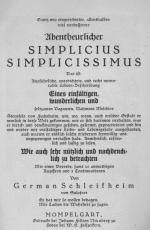 Der abenteuerliche Simplizissimus. (Reprint)