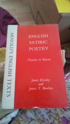 English Satiric Poetry. Dryden to Byron