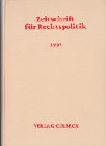 Zeitschrift für Rechtspolitik, 26. Jahrgang 1993