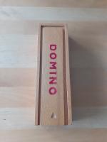 DOMINO Spiel * inkl. Holzbox und 28 Steine * Reisespiel * Vintage