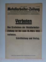 Gewerkschaften / Metallarbeiter / 1933 /