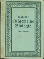 Allgemeine Biologie: Einführung in die Hauptprobleme der organischen Natur