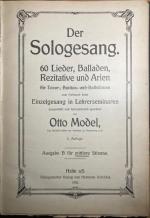 Der Sologesang. 60 Lieder, Balladen, Rezitative und Arien für Tenor-, Bariton- und Baßstimme. Ausgabe B für mittlere Stimme.