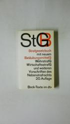 STGB STRAFGESETZBUCH. BetäubungsmittelG,