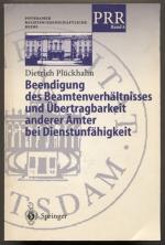 Dietrich Plückhahn: Beendigung des Beamt