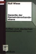 Garantie der Gemeindeverbandsebene?. Schriften zum deutschen Kommunalrecht ; Bd. 2