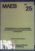 Studienmöglichkeiten der Erwachsenenpädagogik an den Hochschulen der Bundesrepublik Deutschland und West-Berlins; Teil: 4. MAEB ; No. 25