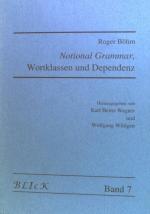 Notional grammar, Wortklassen und Dependenz. Bremer Linguistisches Kolloquium ; Bd. 7