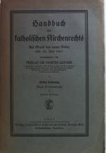 Handbuch des katholischen Kirchenrechts auf Grund des neuen Kodex vom 28. Juni 1917; dritte Lieferung: das Ordensrecht.