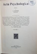 Acta Psychologica (31 vols./ 31 Bände) - hier vorhanden: Vol.1 (1936) - Vol.31 (1969)