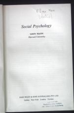 Leon Mann: Social Psychology.