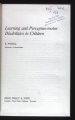 Klaus Wedell: Learning and Perceptuo-mot