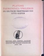 Otto Kiefer: Platons Parmenides / Phileb