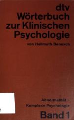 dtv - Wörterbuch zur Klinischen Psychologie I. Abnormalität, Komplexe Psychologie. Bd. 1. (Nr. 3242)