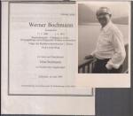 Originale Fotografie Werner Bochmann, rückseitig von ihm eigenhändig beschriebene Postkarte an Herrn Peer Baedeker ' Proszenium ' in Kemnath. - Beiliegend: Aus einer Zeitung entnommene Todesanzeige.