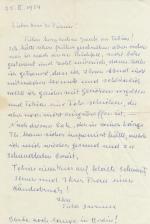 Handgeschriebener Brief von Tilla Durieux an Herrn Dr. (Gerhard) Prause, datiert 25. II. 1954 und voll signiert !