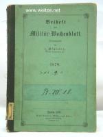 Beiheft zum Militair-Wochenblatt/Militär-Wochenblatt