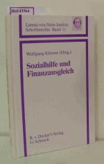 Sozialhilfe und Finanzausgleich. (= Lorenz-von-Stein-Institut Schriftenreihe, Band 11).